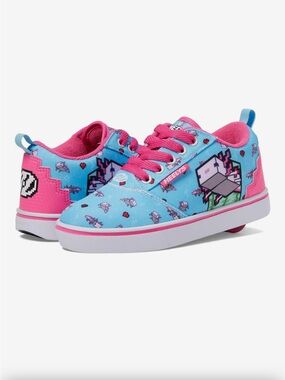 Heelys Kids' Light Blue & Bright Pink Pixel Graphic Skate Shoes Minecraft